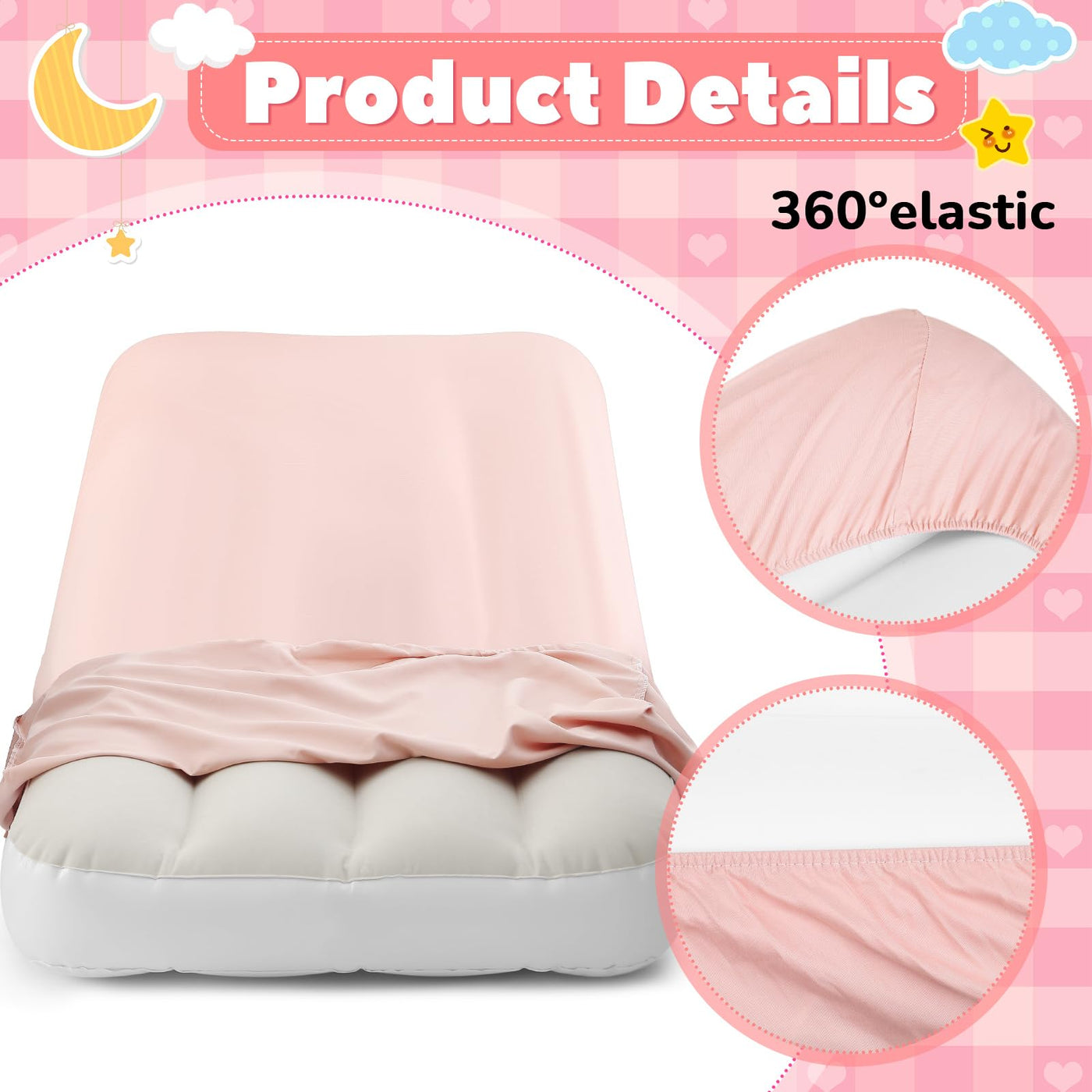 Kids Inflatable Air Mattress Set - Pink (6-Pack)