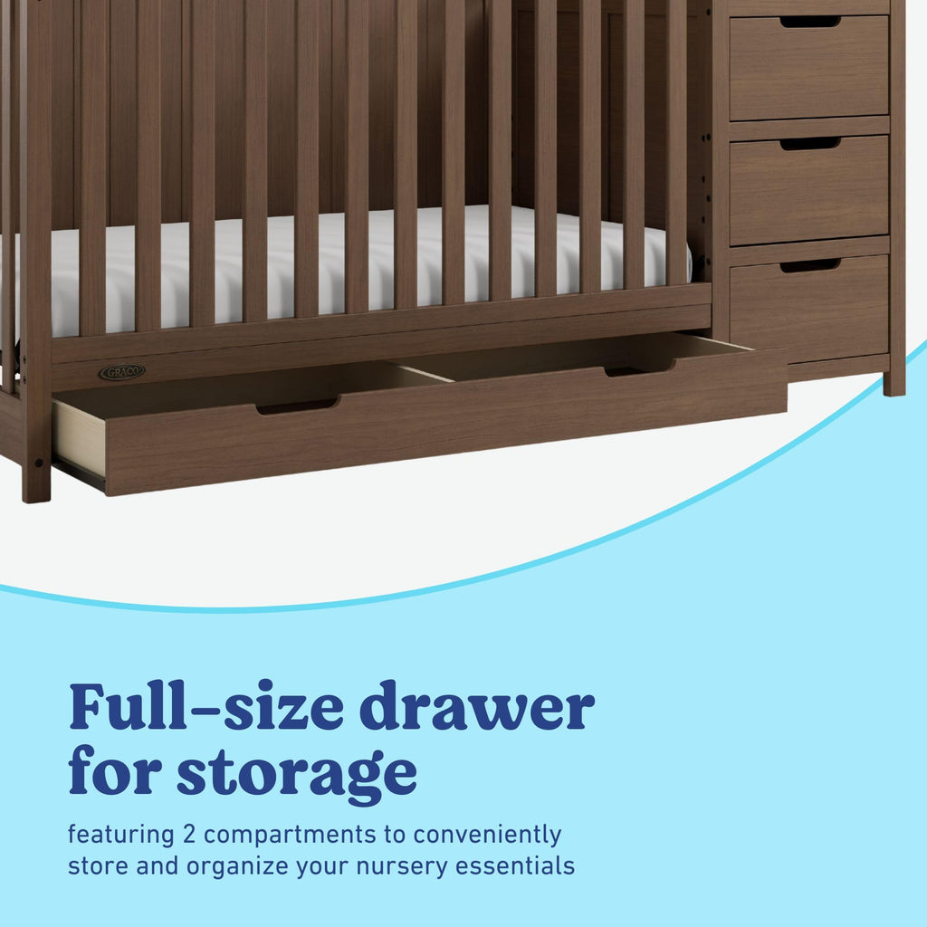 5-in-1 Convertible Crib & Changer - Hazelnut