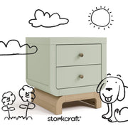 2-Drawer Kids Nightstand - Sage & Driftwood