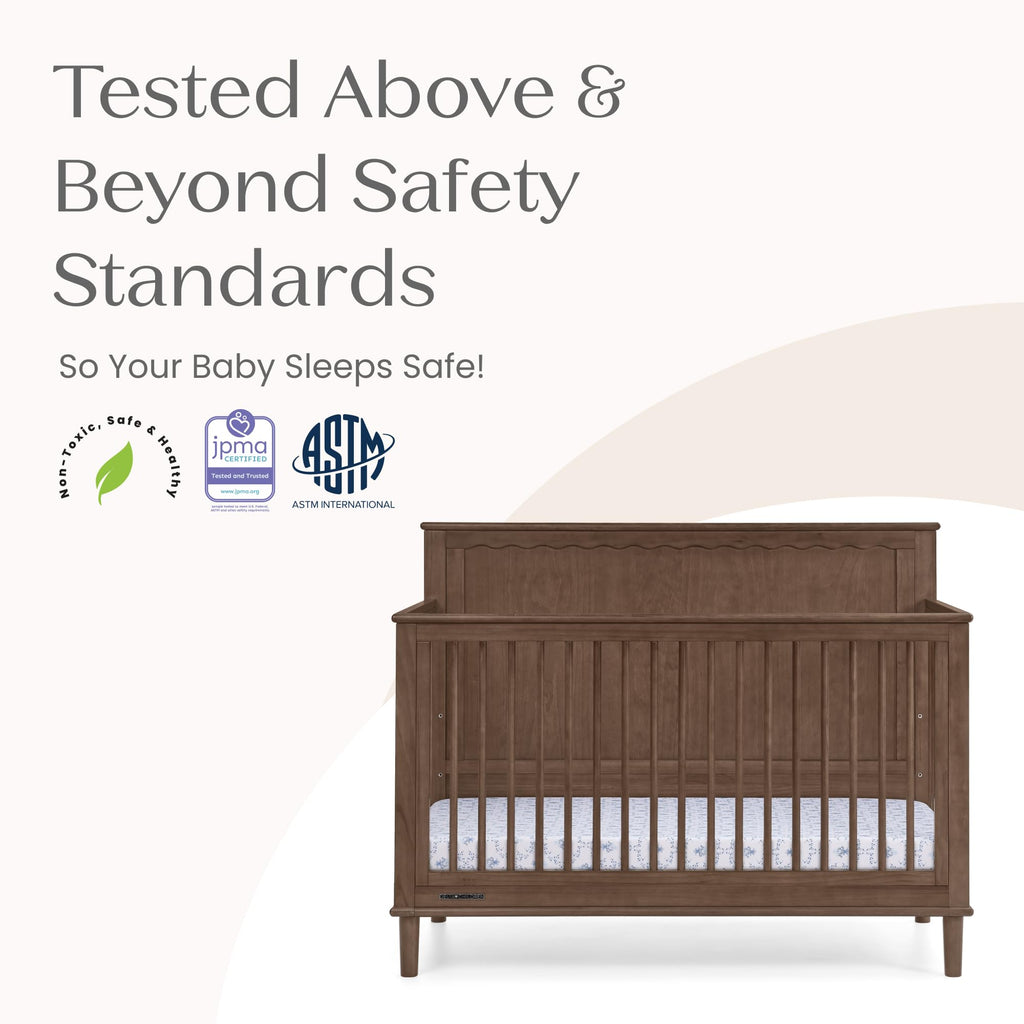 6-in-1 Convertible Crib - Teak Brown