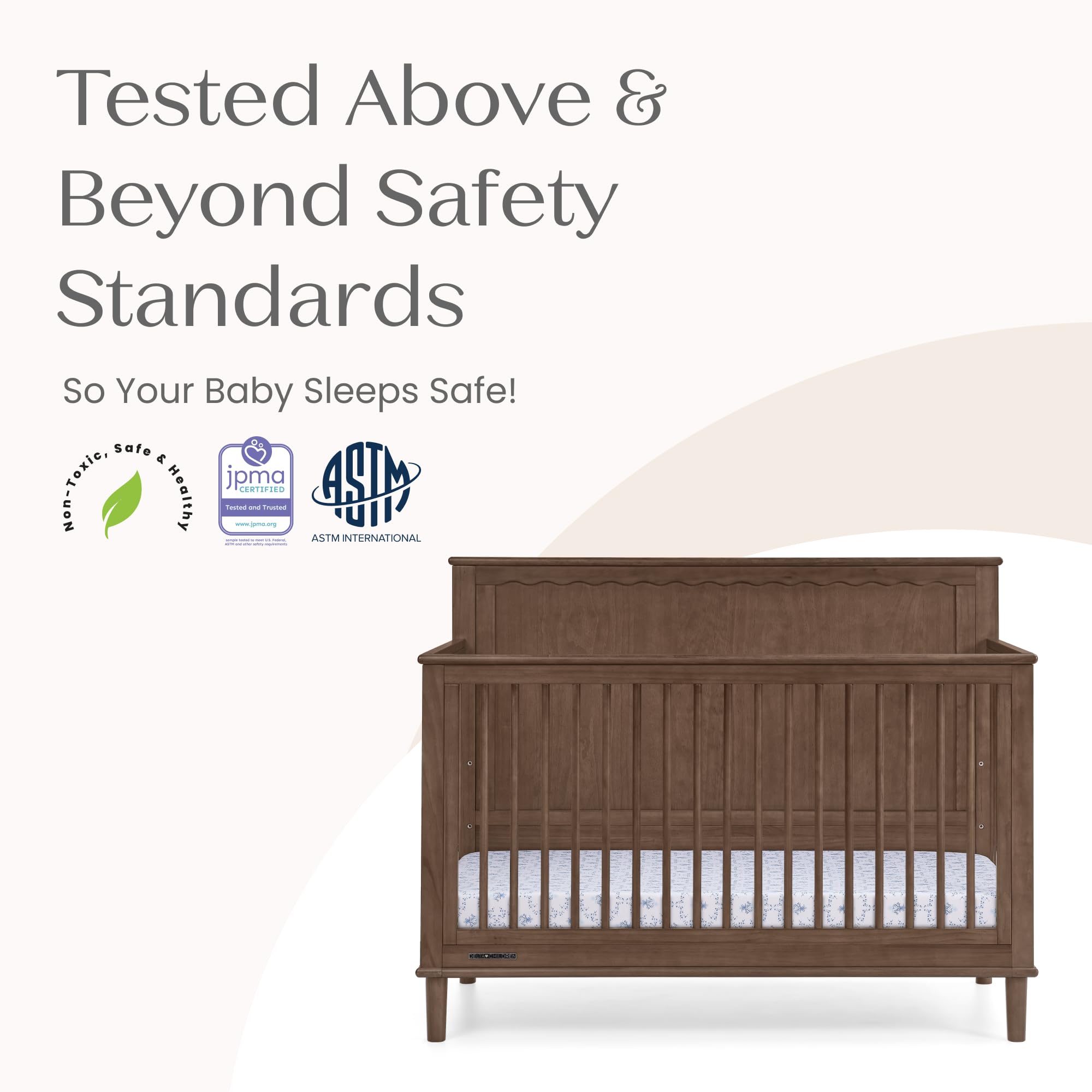 6-in-1 Convertible Crib - Teak Brown