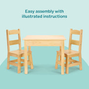 Kids Wooden Table & Chair Set