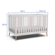 Convertible Baby Crib - White/Natural
