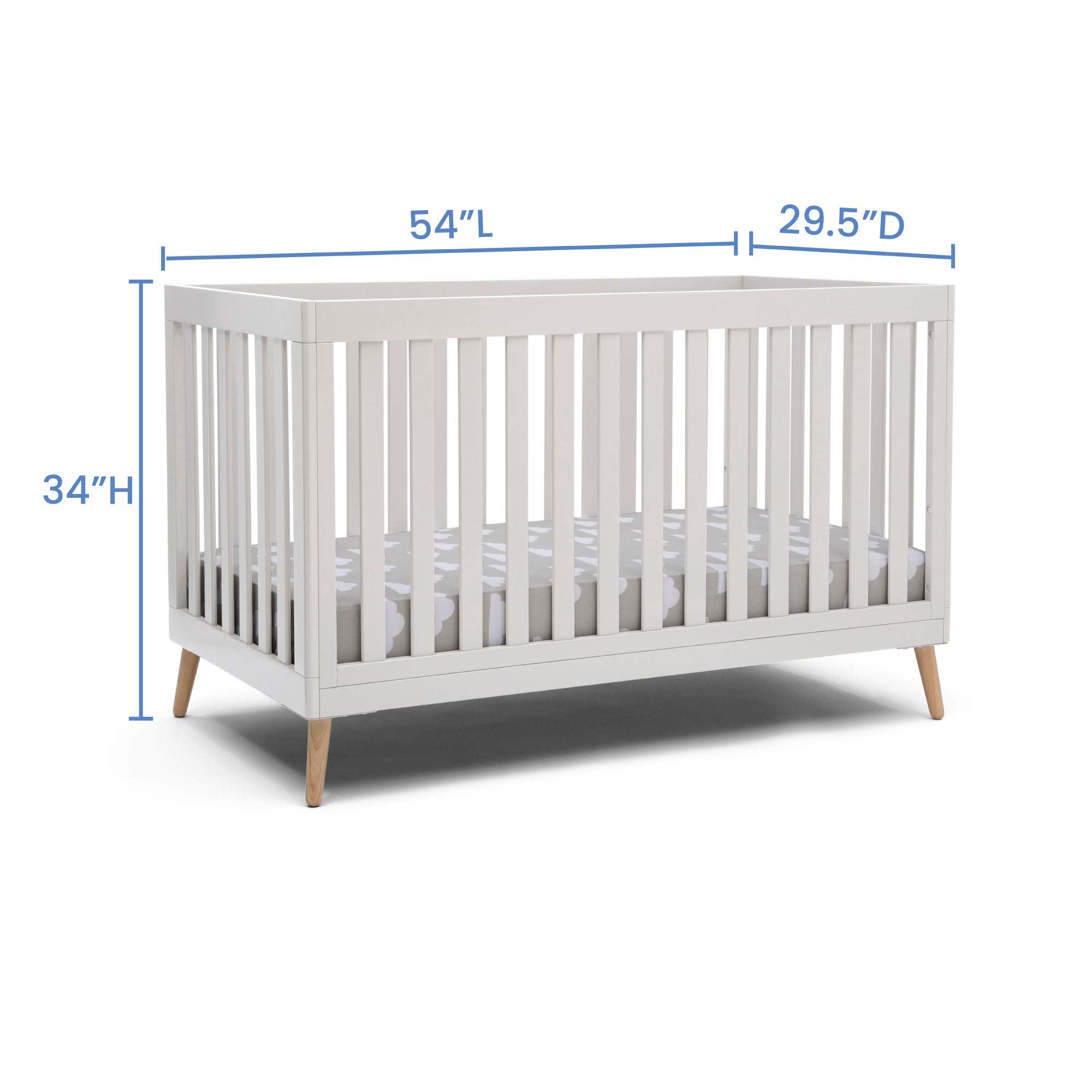Convertible Baby Crib - White/Natural