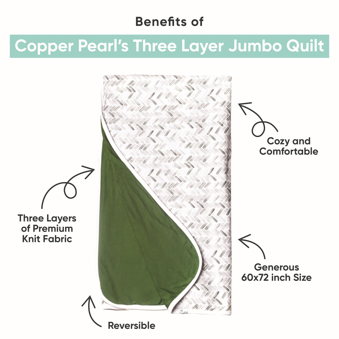 Jumbo Baby Quilt Blanket - Alta Pattern (60" x 72")