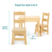 Kids Wooden Table & Chair Set
