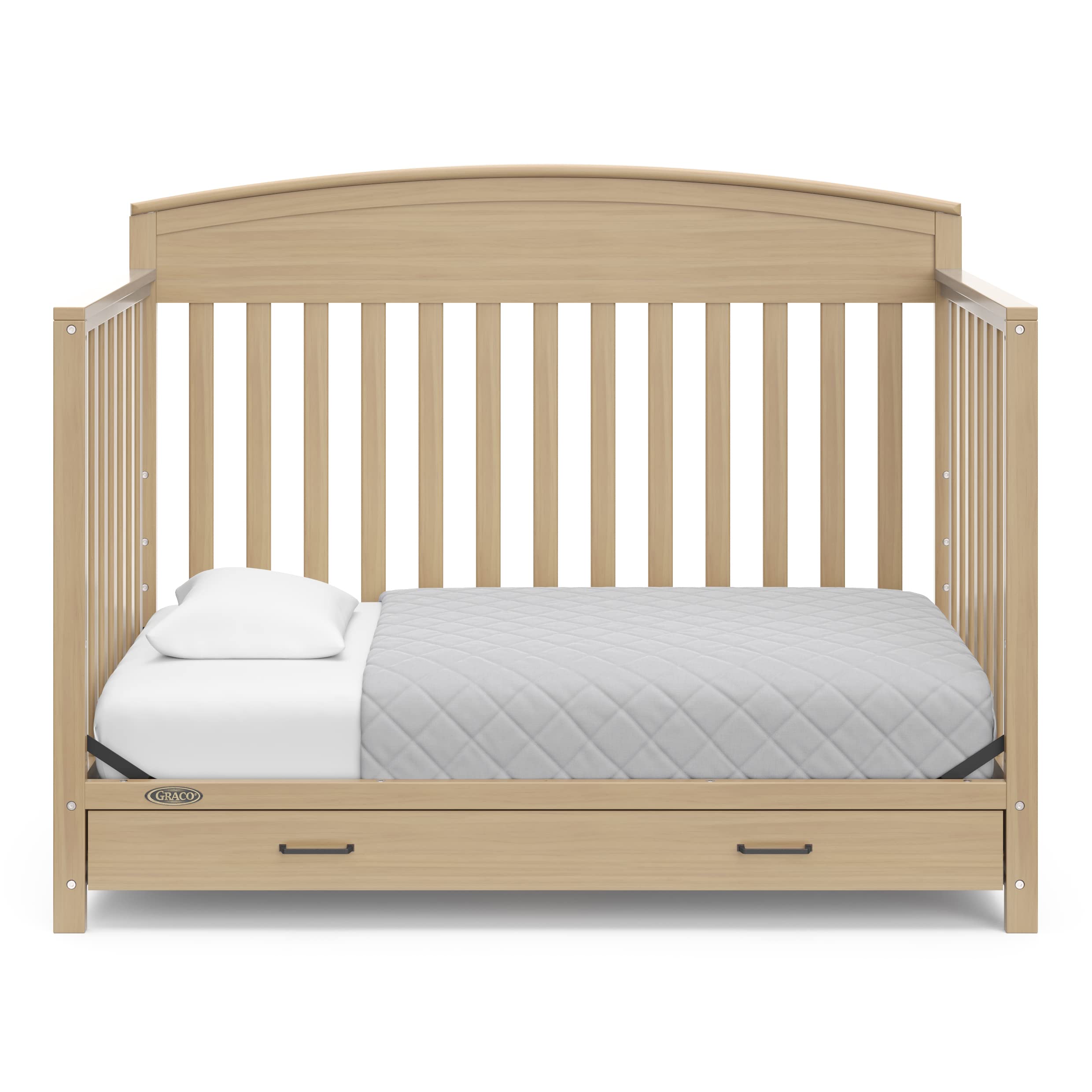 5-in-1 Convertible Crib with Drawer - Driftwood