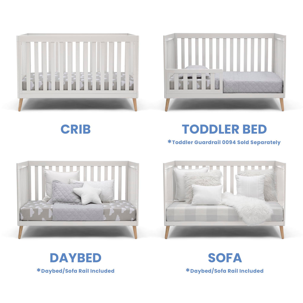 Convertible Baby Crib - White/Natural