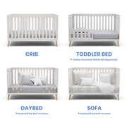 Convertible Baby Crib - White/Natural