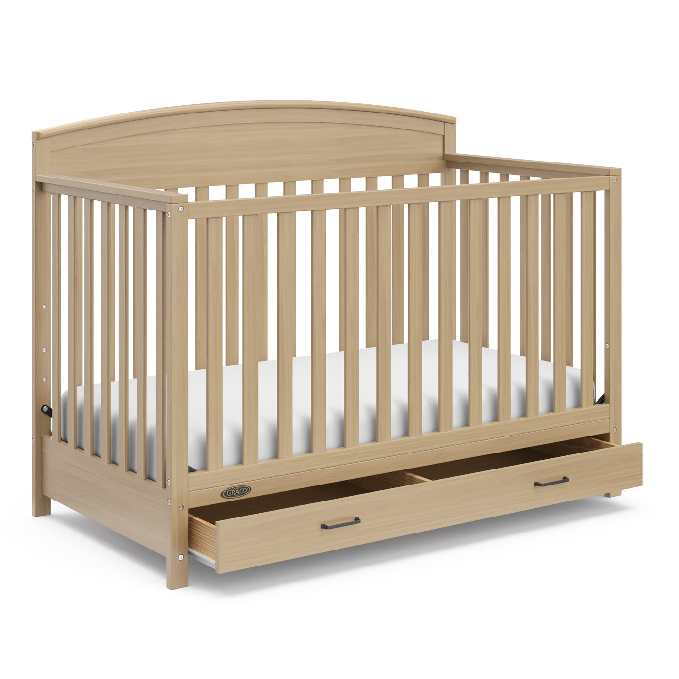 5-in-1 Convertible Crib with Drawer - Driftwood