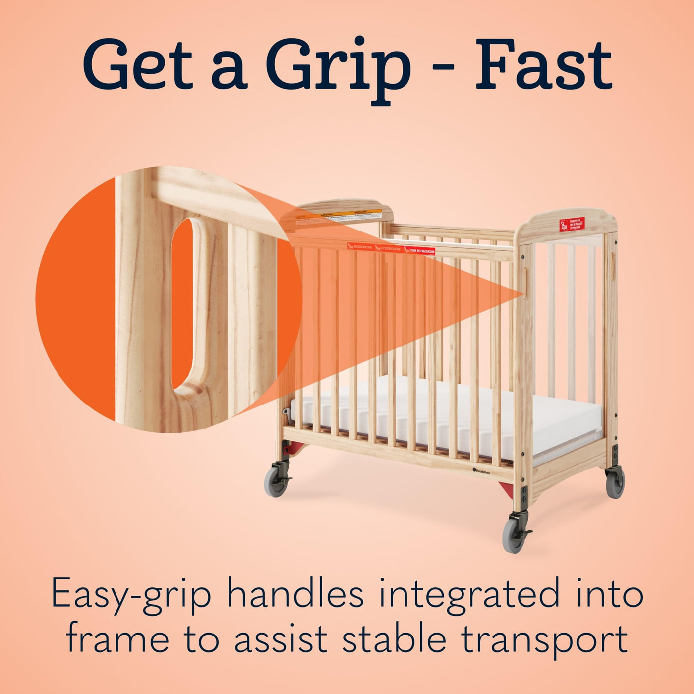 Daycare Evacuation Crib - Natural