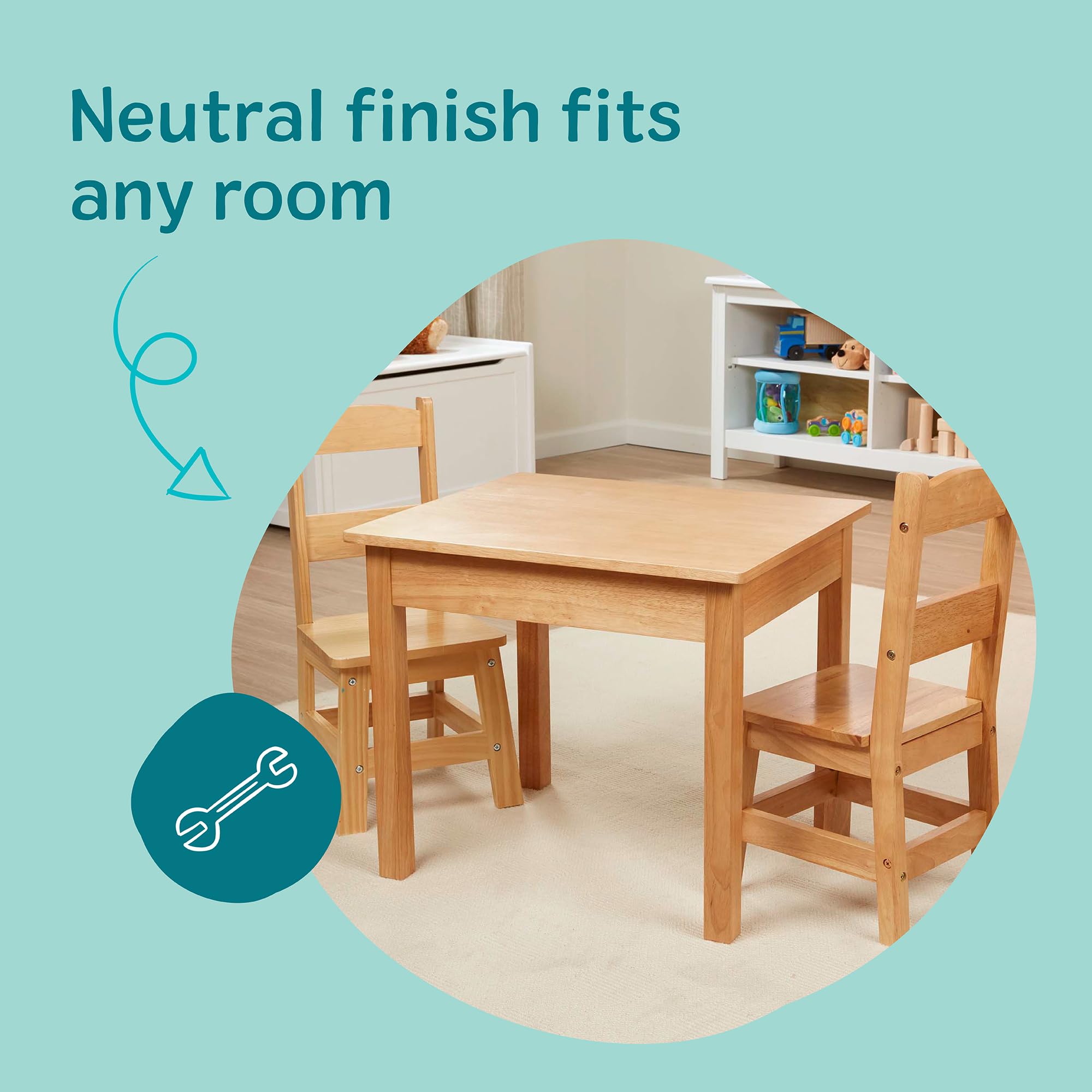 Kids Wooden Table & Chair Set