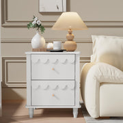 Scalloped 2-Drawer Nightstand - White