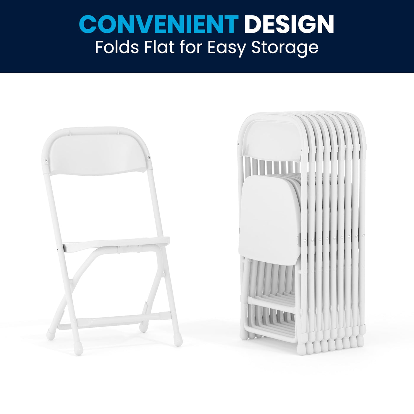 Kids Folding Chair Set - White (10-Pack)