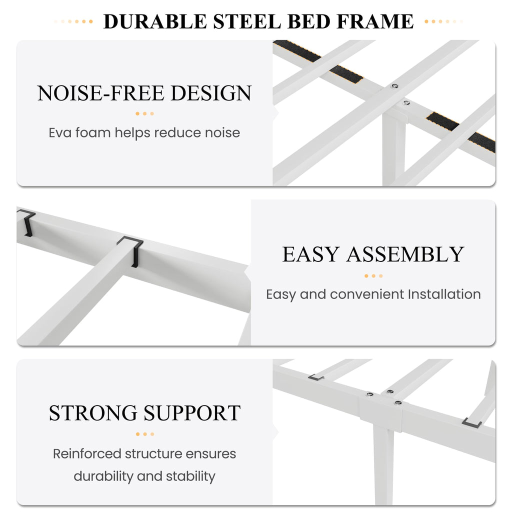 Twin Butterfly Metal Bed Frame - White