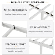 Twin Butterfly Metal Bed Frame - White