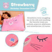 Kids Plush Pillow Pal - Strawberry Cat
