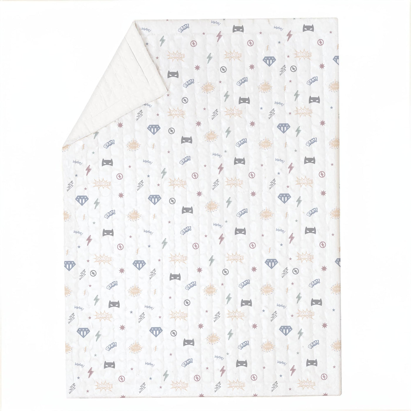 Organic Toddler Comforter - Mighty Heroes Pattern