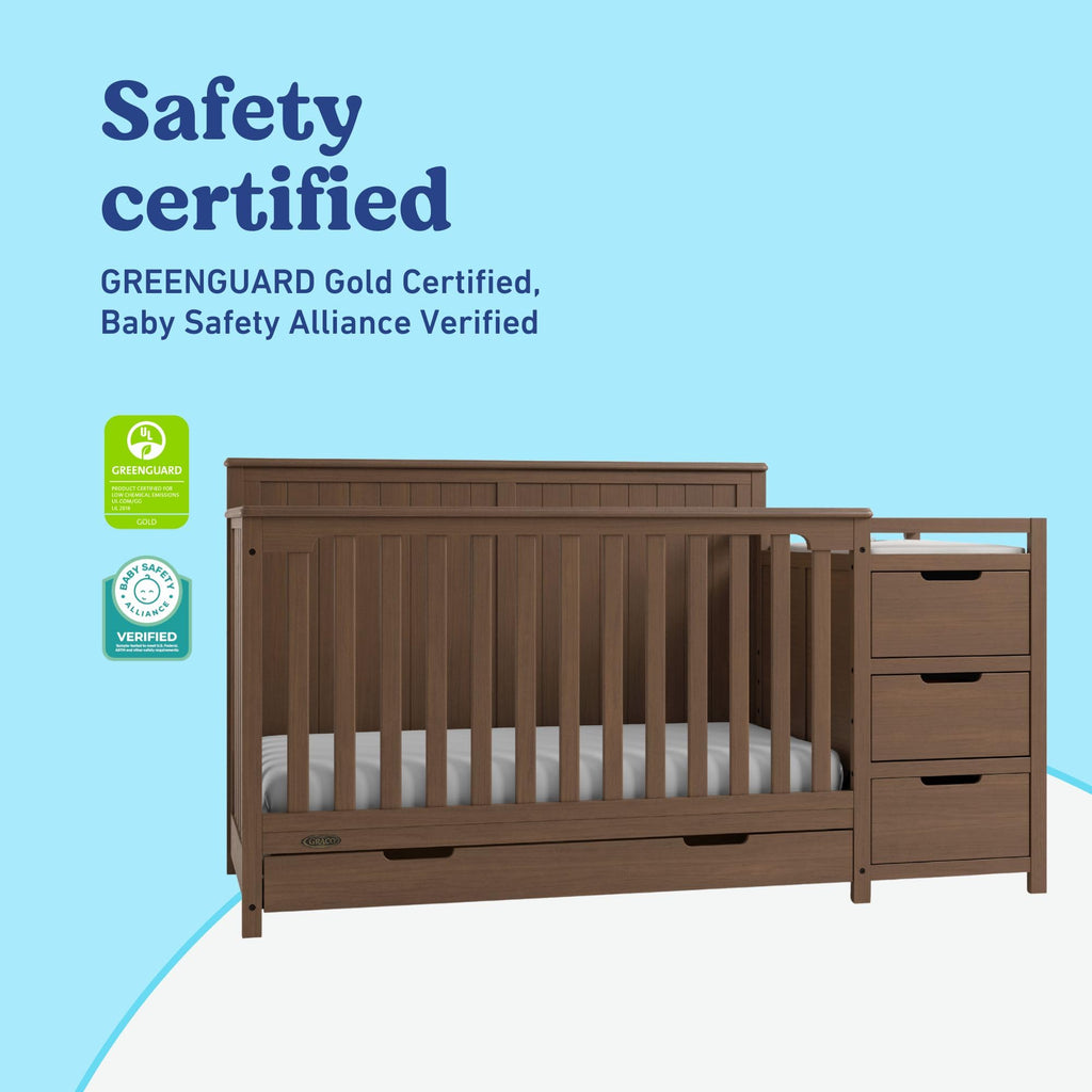 5-in-1 Convertible Crib & Changer - Hazelnut