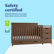 5-in-1 Convertible Crib & Changer - Hazelnut