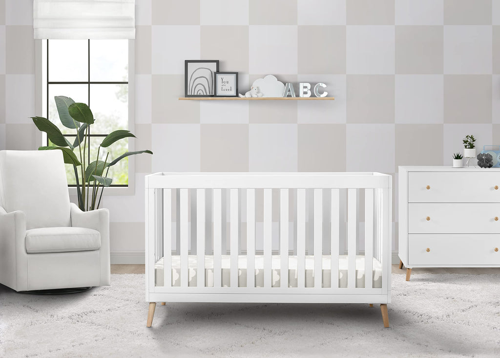 Convertible Baby Crib - White/Natural