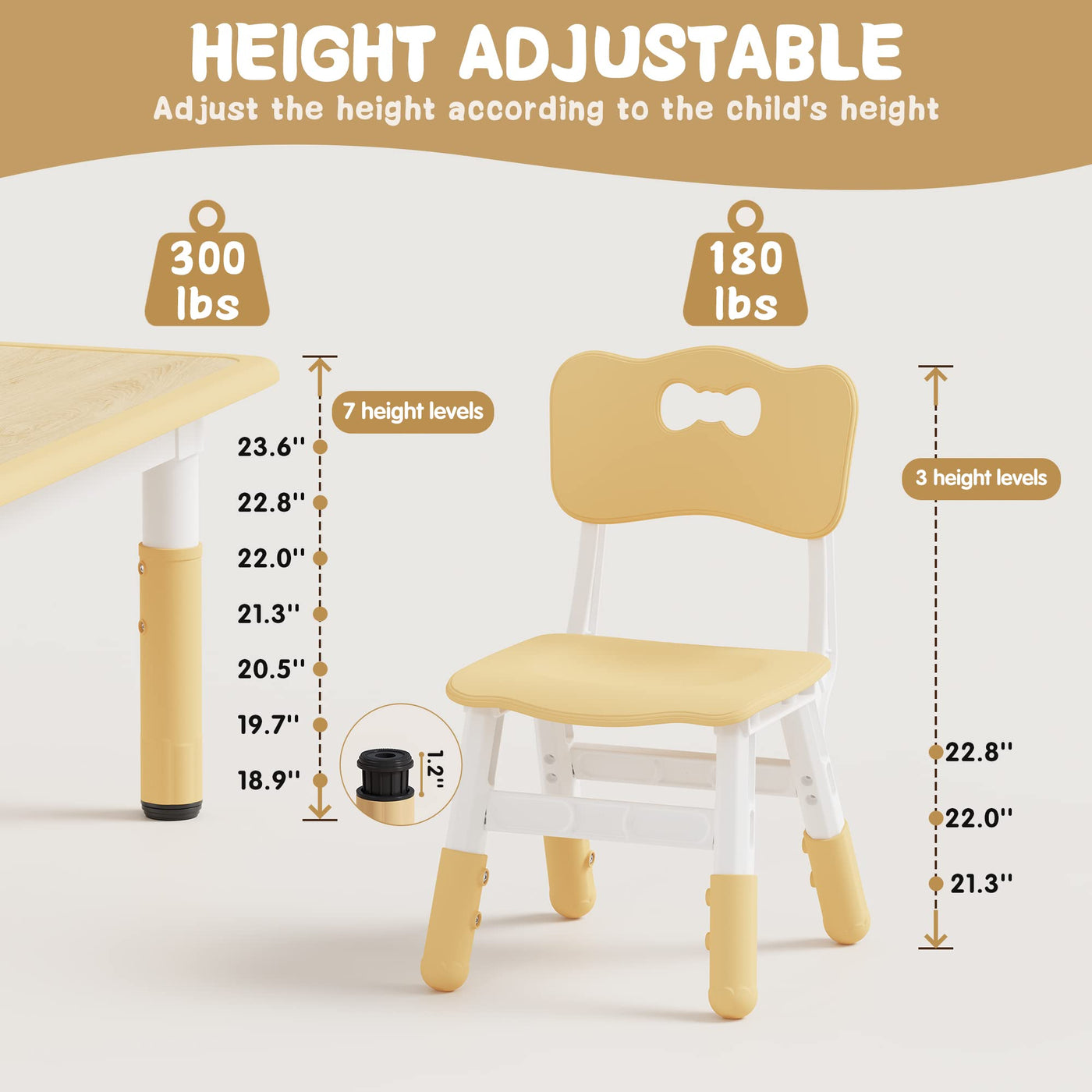 Kids Activity Table & 6 Chairs Set