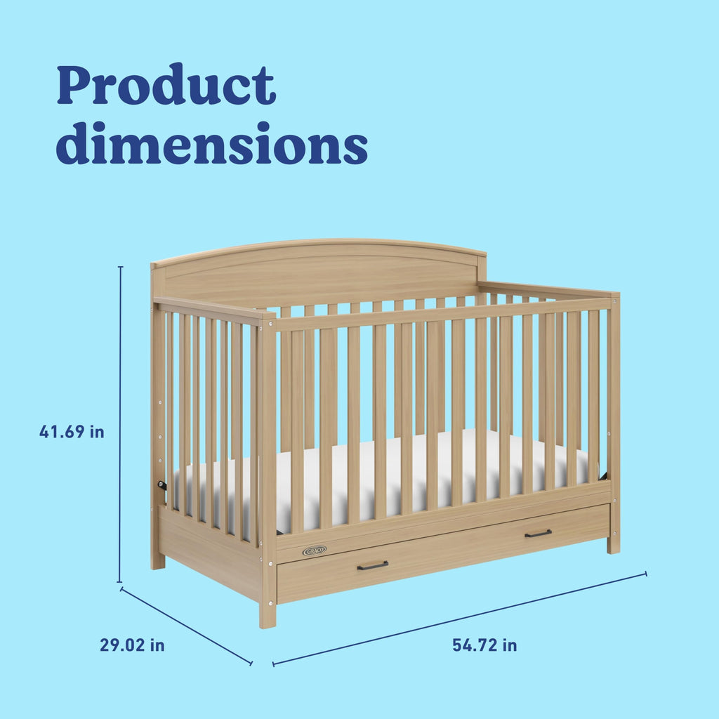 5-in-1 Convertible Crib with Drawer - Driftwood