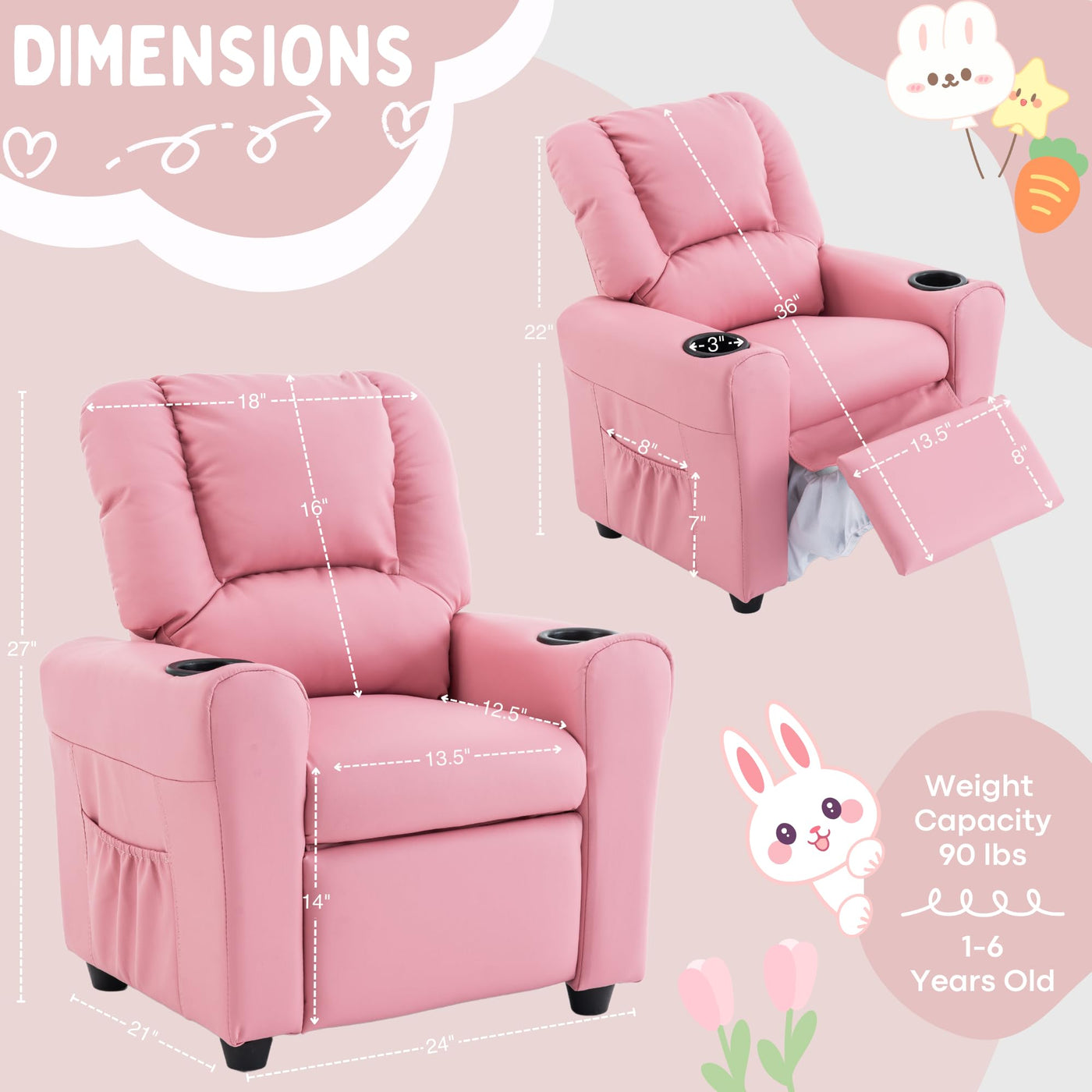 Kids Reclining Chair Sofa