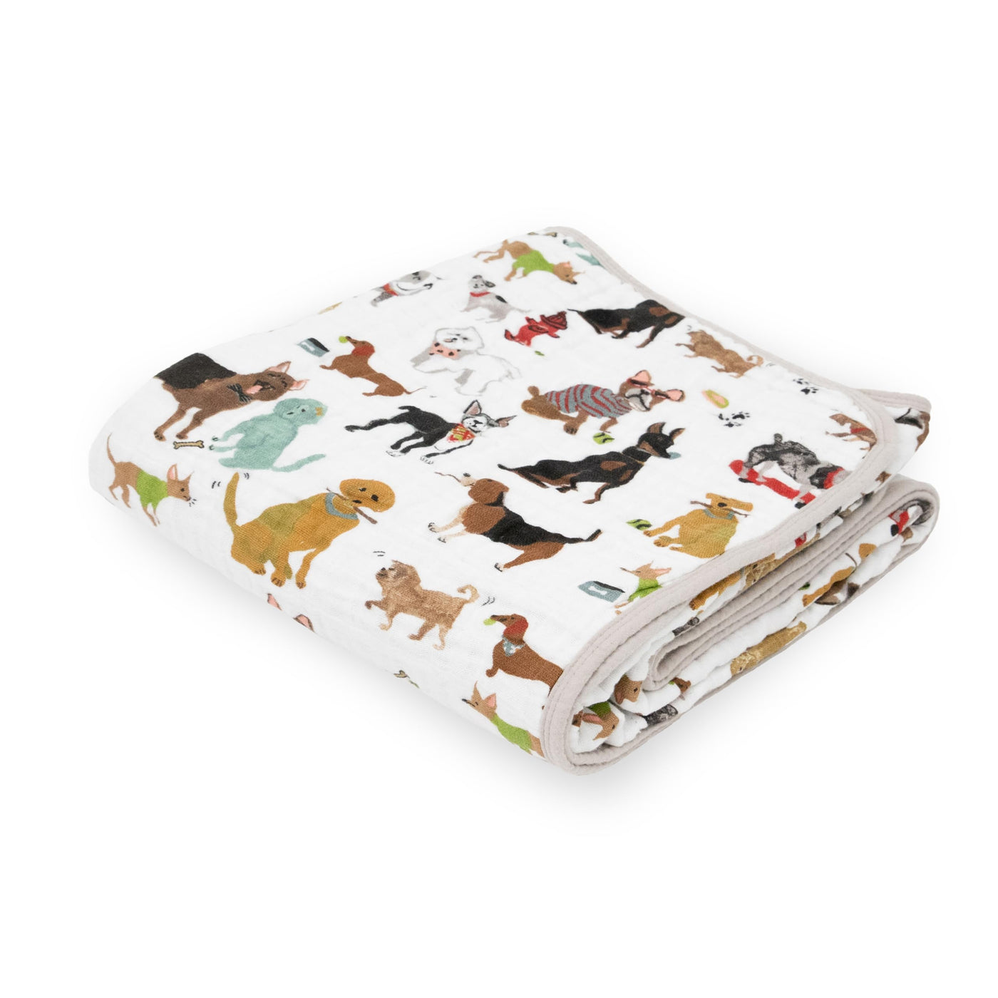 Cotton Muslin Toddler Blanket - Woof Pattern