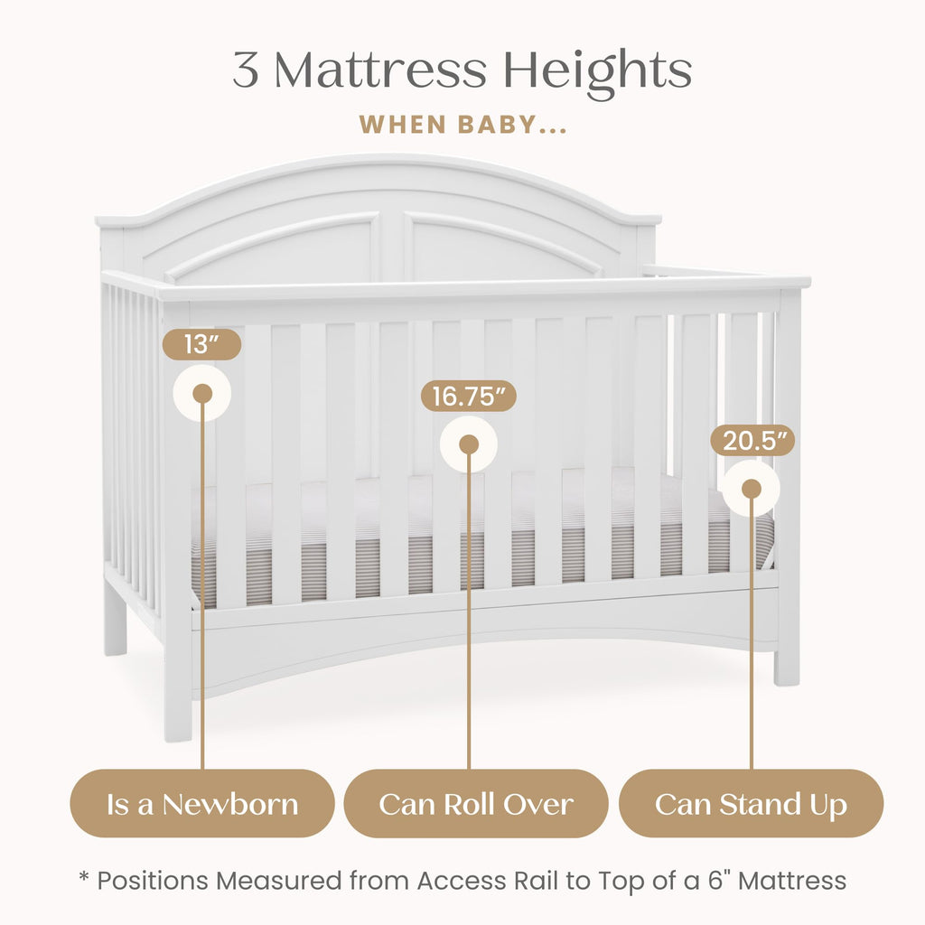 6-in-1 Convertible Crib - White