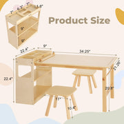 Kids Art Table & Chair Set with Storage