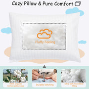 Organic Cotton Toddler Pillow with Pillowcase - White Stripe