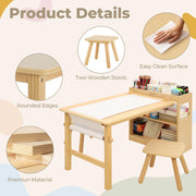 Kids Art Table & Chair Set with Storage