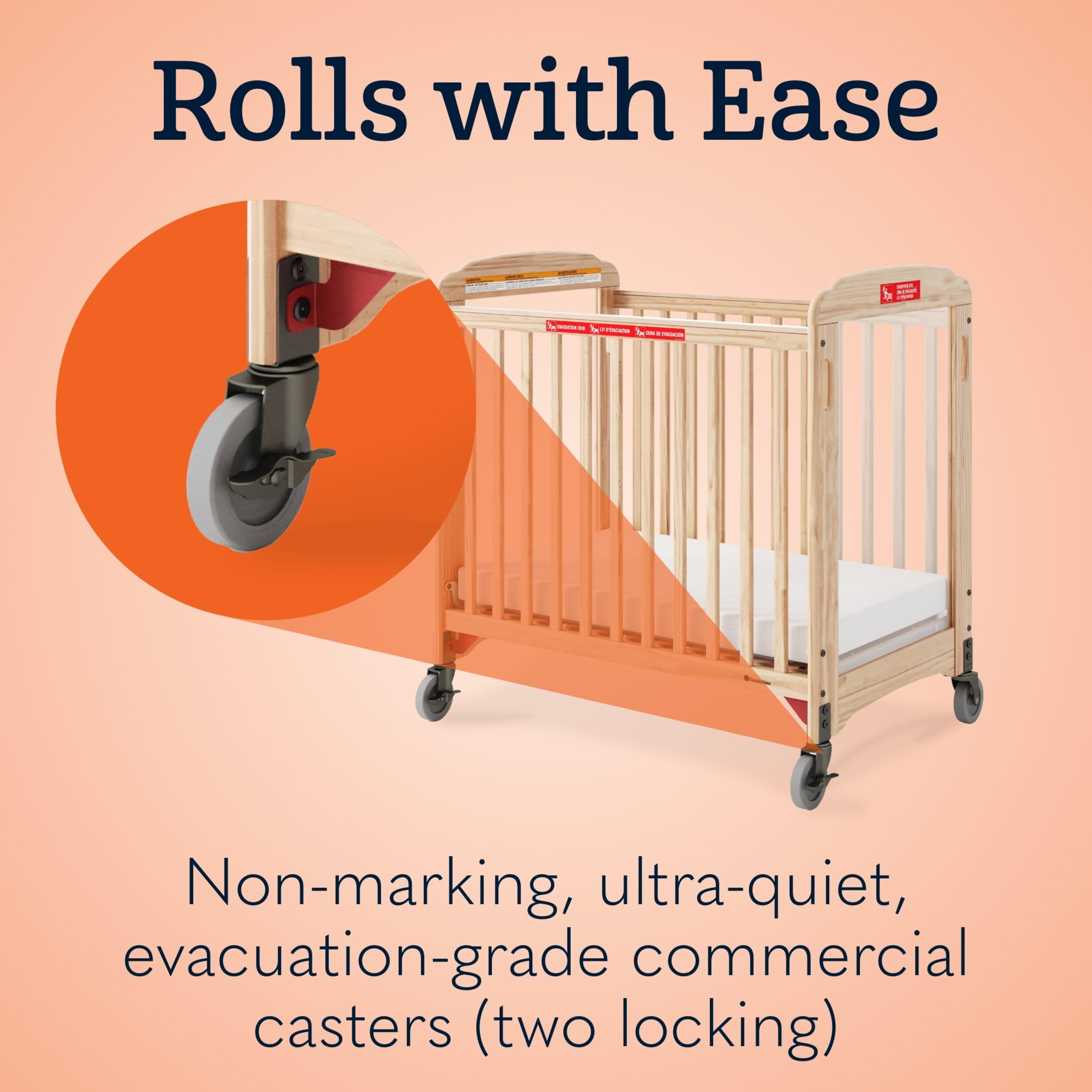 Daycare Evacuation Crib - Natural