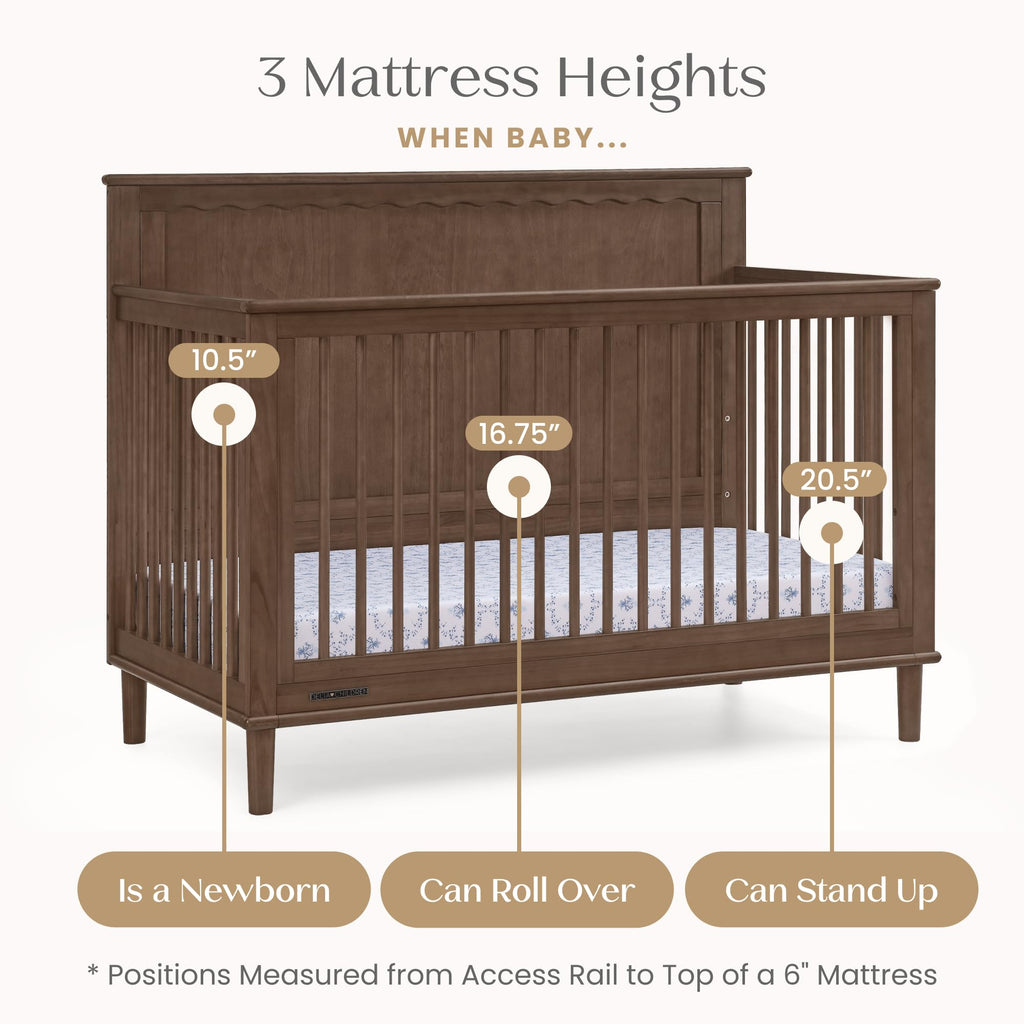 6-in-1 Convertible Crib - Teak Brown
