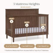 6-in-1 Convertible Crib - Teak Brown