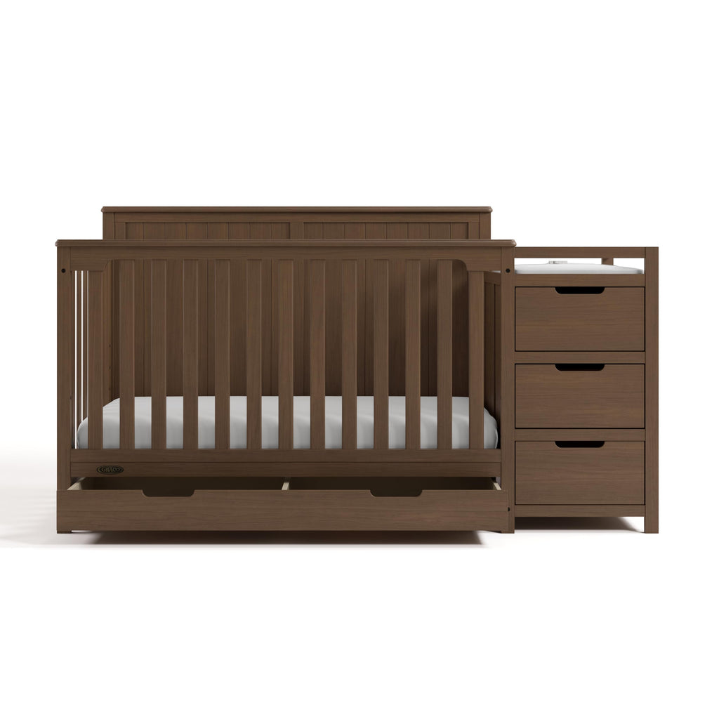 5-in-1 Convertible Crib & Changer - Hazelnut