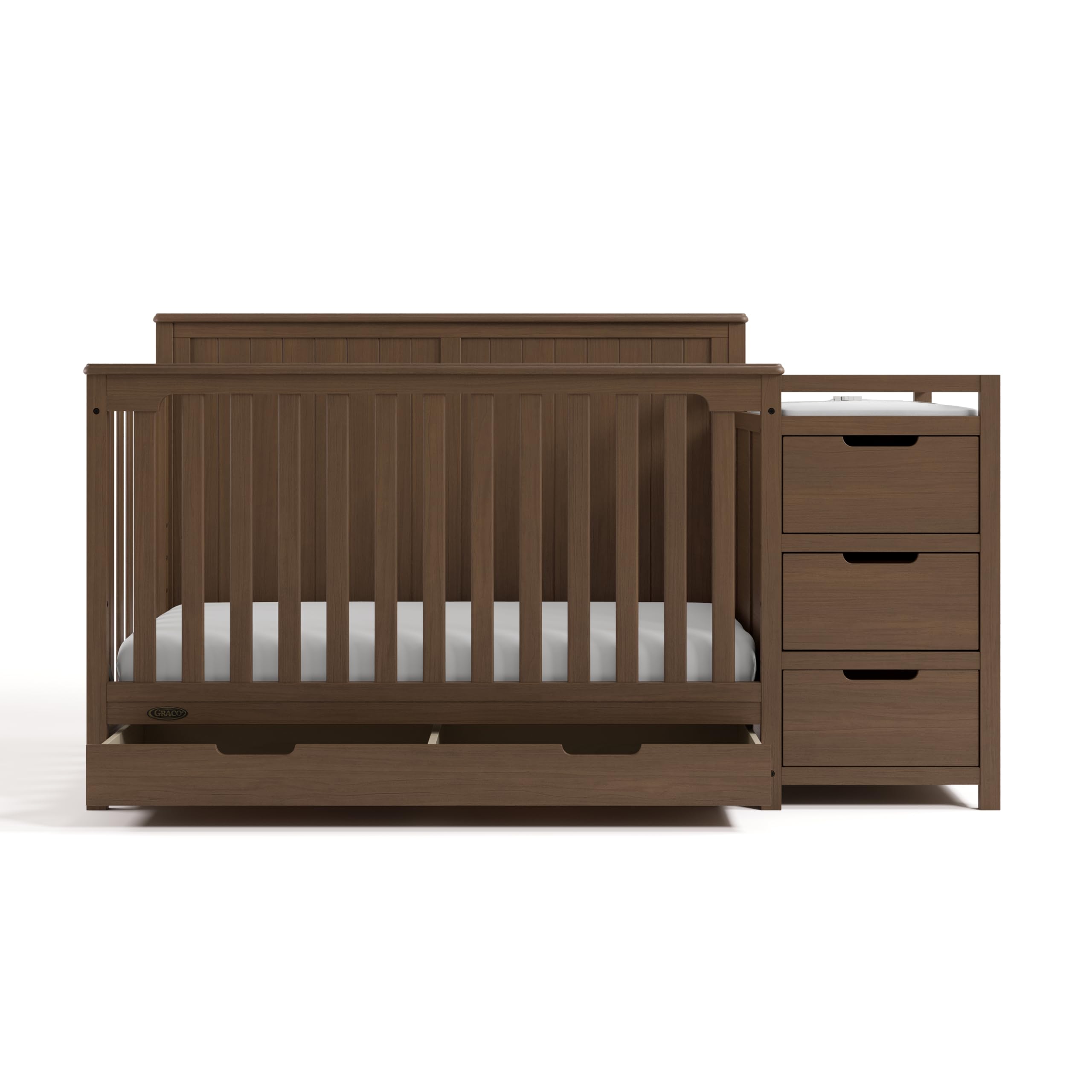 5-in-1 Convertible Crib & Changer - Hazelnut