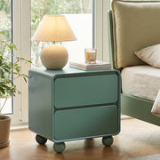 Mid-Century 2-Drawer Nightstand Set - Green