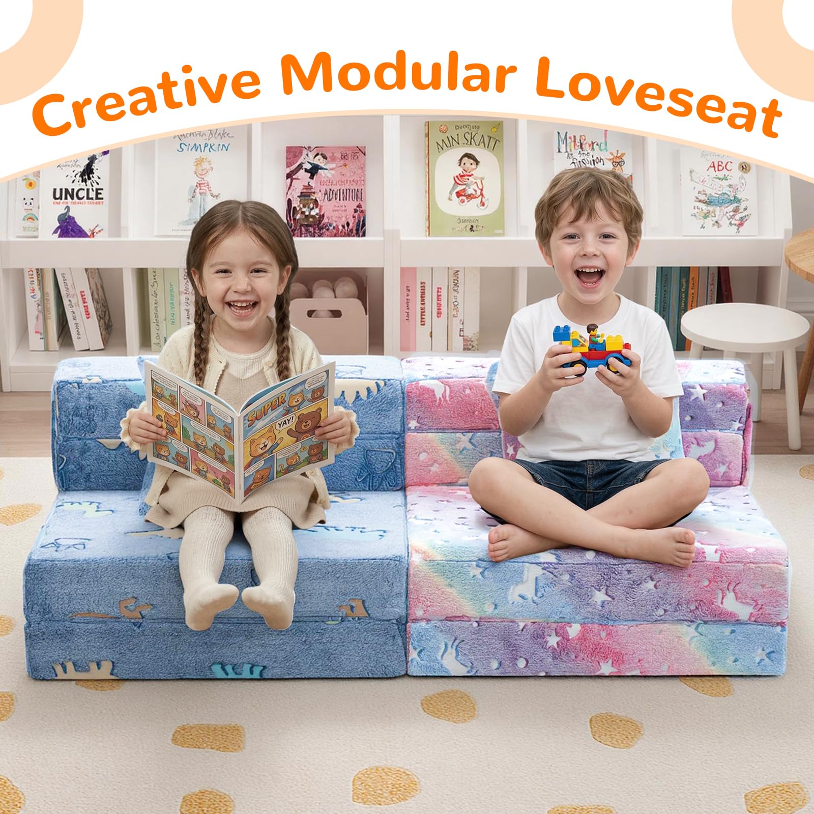 Kids Unicorn Tri-Fold Sofa Bed