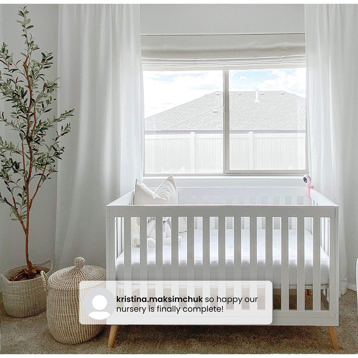Convertible Baby Crib - White/Natural