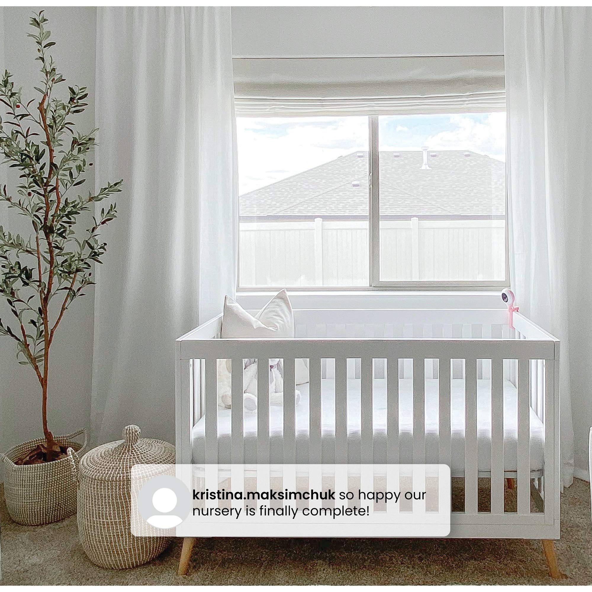 Convertible Baby Crib - White/Natural