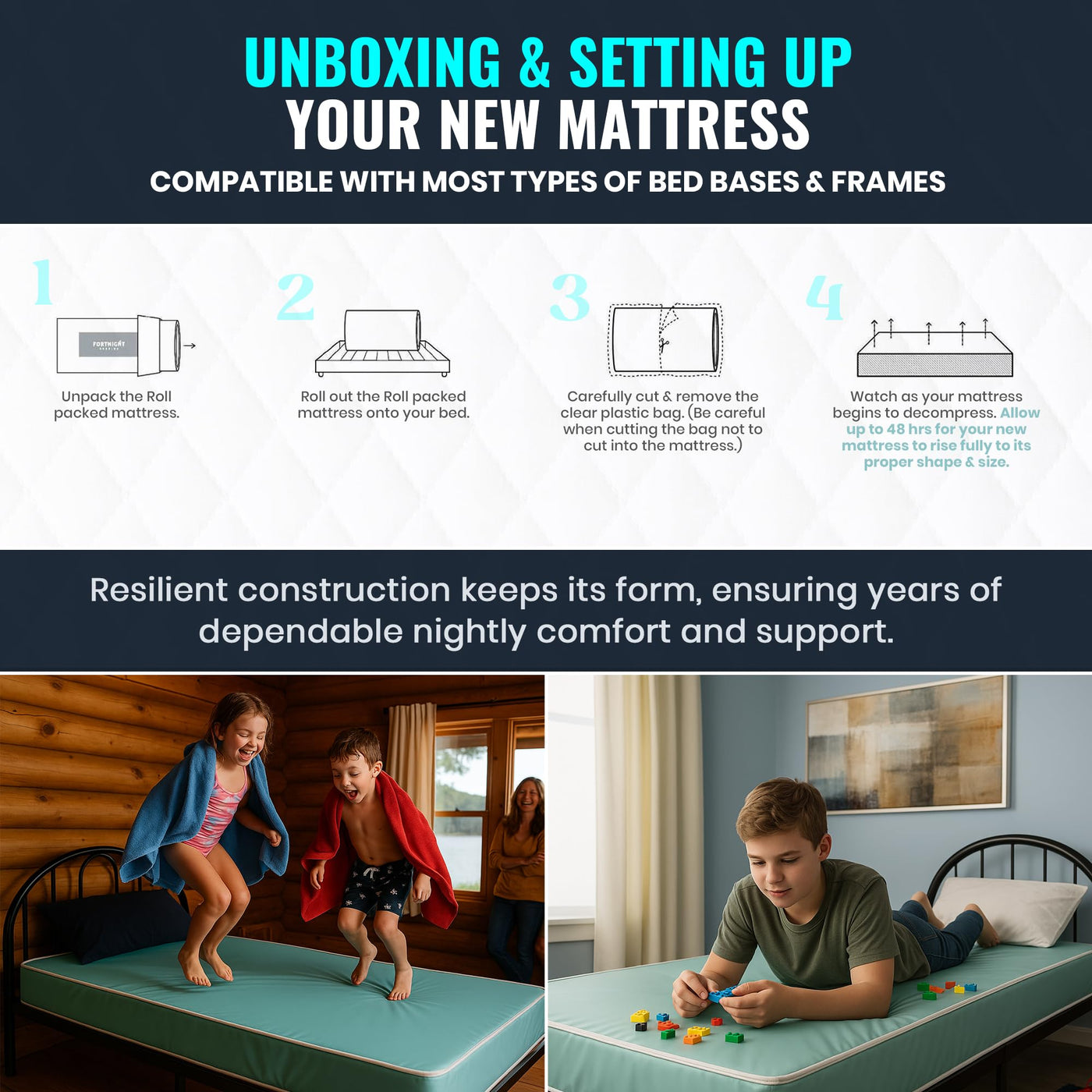 6-Inch Foam Twin Mattress - Water-Resistant Cover