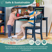 Kids Media Desk & Chair Set - Navy