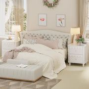 Scalloped 2-Drawer Nightstand - White
