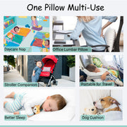 Organic Cotton Toddler Pillow with Pillowcase - White Stripe