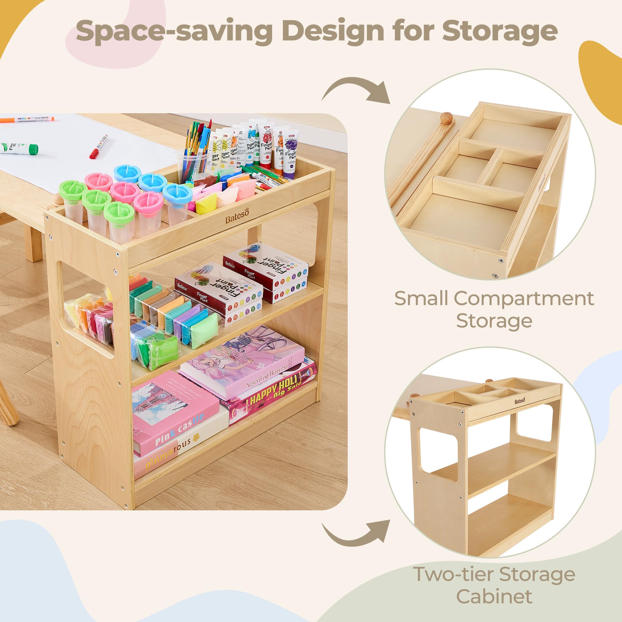 Kids Art Table & Chair Set with Storage