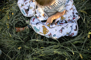 Cotton Muslin Toddler Blanket - Woof Pattern