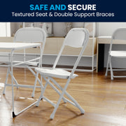 Kids Folding Chair Set - White (10-Pack)