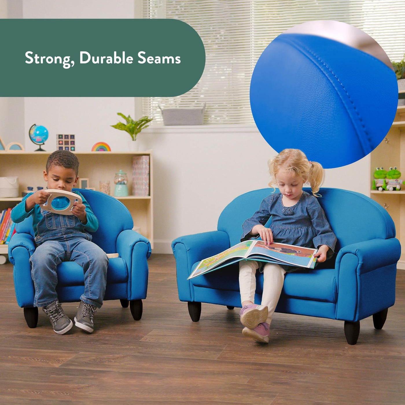 Kids Chair & Couch Set - Deep Water